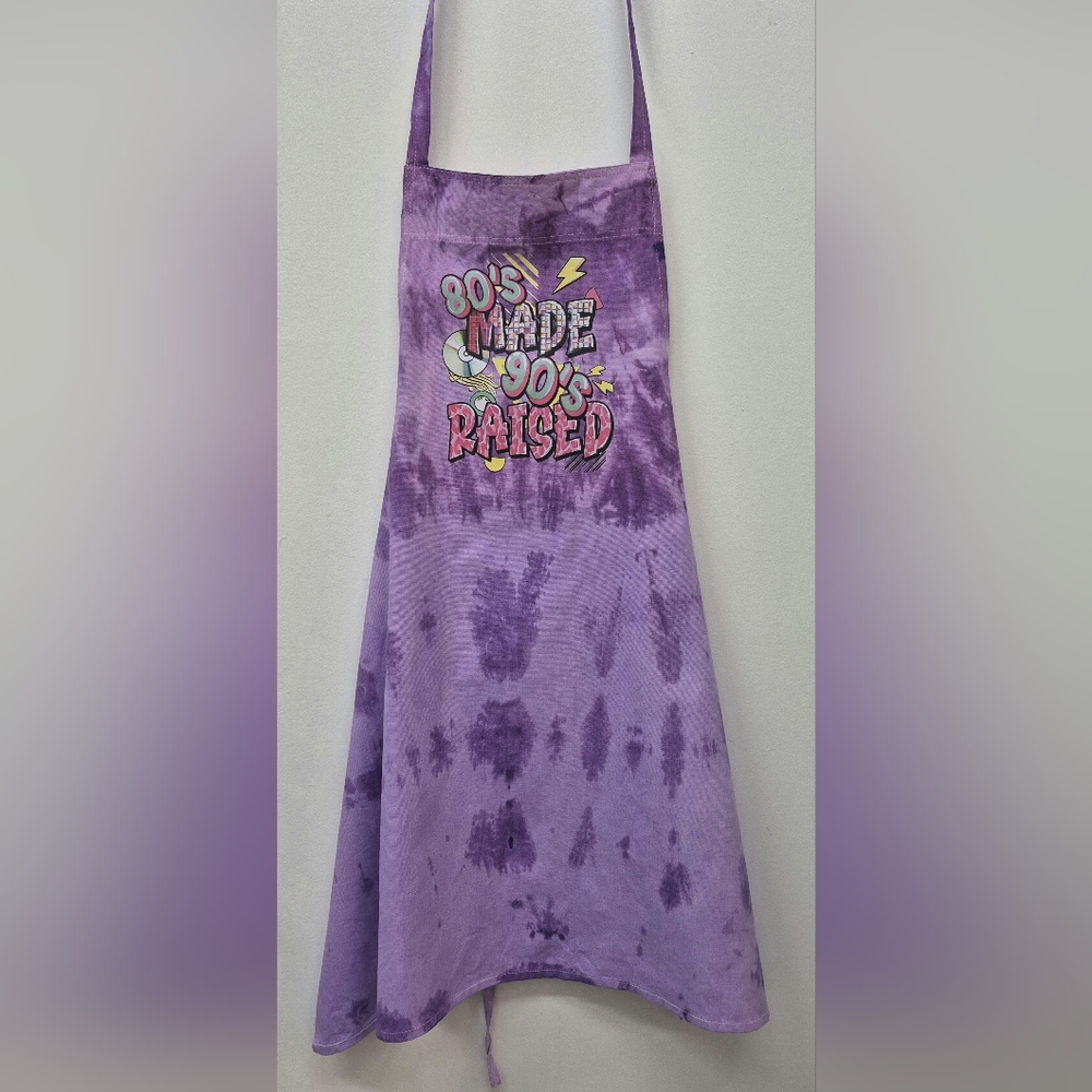 🪻3/$25 apron design 80's made, 90's raised tie-dye purple hand-made, hand-dyed